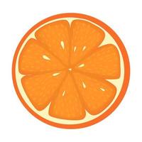 illustration isolée plate de vecteur de fruits végétaliens orange juteux