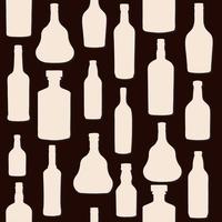 Vector illustration silhouette modèle sans couture de bouteille d'alcool