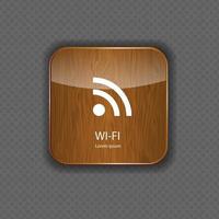 icônes d'application bois wi-fi vecteur