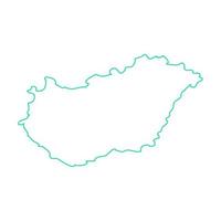 Carte de la Hongrie sur fond blanc vecteur