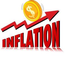inflation avec flèche rouge qui monte vecteur