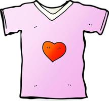 t-shirt dessin animé avec coeur d'amour vecteur