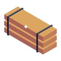 icône isométrique de blocs de béton conçue de manière créative