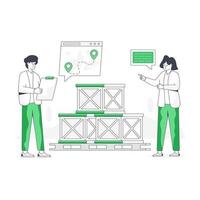 une illustration plate modifiable de l'entrepôt vecteur