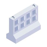 icône isométrique de blocs de béton conçue de manière créative