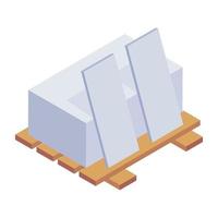 icône isométrique premium de la construction de bâtiments vecteur