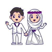 illustration de mariage couple mariés vecteur