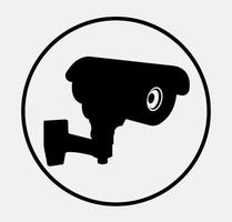icône de caméra de surveillance vidéo cctv, illustration de silhouette de caméra de sécurité. vecteur