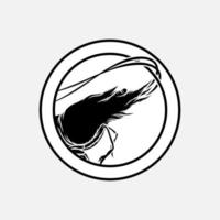 logo vectoriel de crevettes avec fond blanc