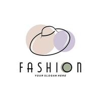 illustration de conception de logo de chapeau pour femme accessoires de beauté de mode et soin de marque de produit vecteur