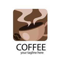 croquis de tasse à café, icône et logo de conception de vecteur élégant