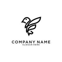 le logo de la lettre f devient une forme d'oiseau. vecteur