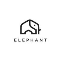 modèle de conception d'icône de vecteur de logo de ligne d'éléphant.