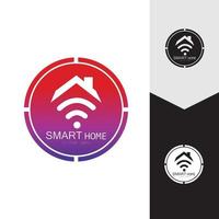 logo vectoriel de maison wifi.smart city tech icône vecteur. ville net logo concept vecteur