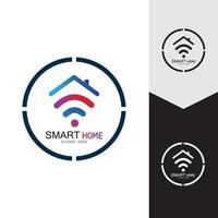 logo vectoriel de maison wifi.smart city tech icône vecteur. ville net logo concept vecteur