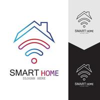 logo vectoriel de maison wifi.smart city tech icône vecteur. ville net logo concept vecteur