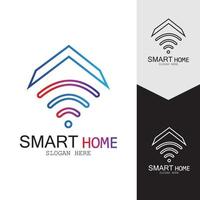 logo vectoriel de maison wifi.smart city tech icône vecteur. ville net logo concept vecteur