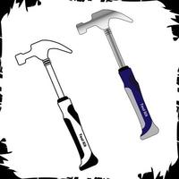 illustration vectorielle objets marteau main trousse à outils vecteur