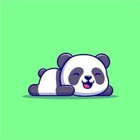 illustration d'icône vectorielle de dessin animé mignon panda endormi. concept d'icône de nature animale isolé vecteur premium. style de dessin animé plat