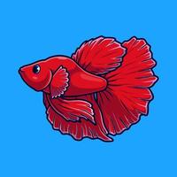 illustration d'icône vectorielle de dessin animé de poisson betta guppy mignon. concept d'icône de nature animale isolé vecteur premium. style de dessin animé plat