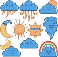 illustration de doodle élément météo vecteur