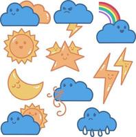 illustration de doodle élément météo vecteur
