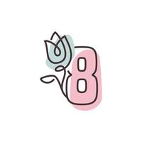 fleur numéro 8 logo vecteur