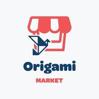 logo du marché de l'origami vecteur