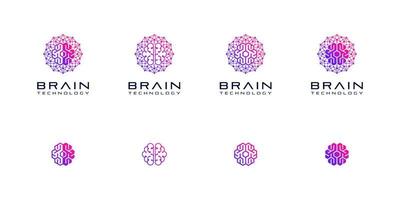 cerveau connexion connecter technologie numérique science humain innovation esprit intelligent vecteur création de logo