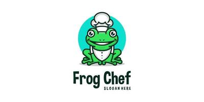 illustration grenouille chef chapeau personnage de dessin animé mascotte crapaud cuisine animal cuisinier création de logo vectoriel