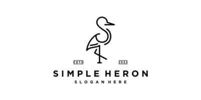illustration simple bec de grue héron flamingo cigogne avec lettre s création de logo vectoriel minimaliste