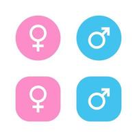 vecteur d'icône femelle et mâle. symboles de signe de genre