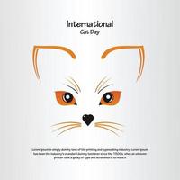 vecteur gratuit de la journée internationale du chat