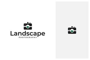 appareil photo, création de logo vectoriel de photographie de paysage
