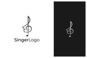 chanteur, vecteur de conception de logo de choeur