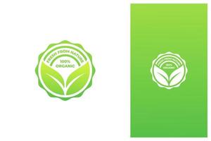 étiquette de sceau d'étiquette d'insigne naturel frais biologique création de logo vectoriel de timbre
