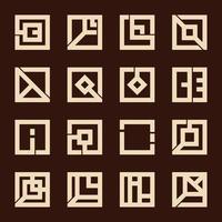 collection de logo monogramme symbole rectangle vecteur