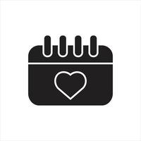 vecteur de calendrier d'amour pour la présentation de l'icône du symbole du site Web