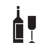 vecteur de bouteille de vin pour la présentation de l'icône du symbole du site Web