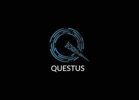 questus abstrait q lettre création de logo initiale moderne vecteur