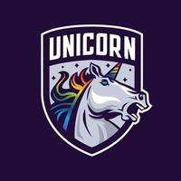 logo mascotte tête de licorne vecteur