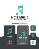 vecteur de conception de logo de note de musique, document, enregistrement, piano