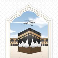 salutation islamique hajj pour eid adha mubarak et pèlerinage vecteur