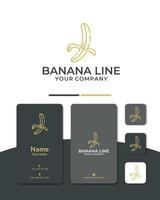 vecteur de conception de logo de ligne de banane, nourriture, fruits.