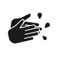 icône de lavage des mains. illustration vectorielle de mains propres. couleur modifiable