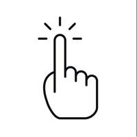 touchez ou appuyez sur l'icône vectorielle plate du geste pour les applications et les sites Web vecteur