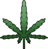 marijuana de dessin animé ombragé dégradé excentrique vecteur