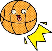 basket ball de dessin animé de style bande dessinée vecteur
