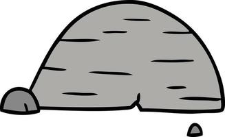 dessin animé doodle de rocher de pierre grise vecteur
