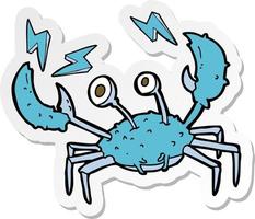autocollant d'un crabe de dessin animé vecteur